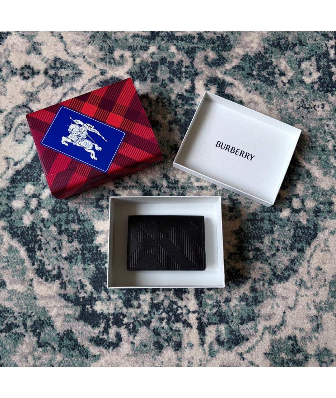 BURBERRY Черный кожаный кардхолдер, фото 2
