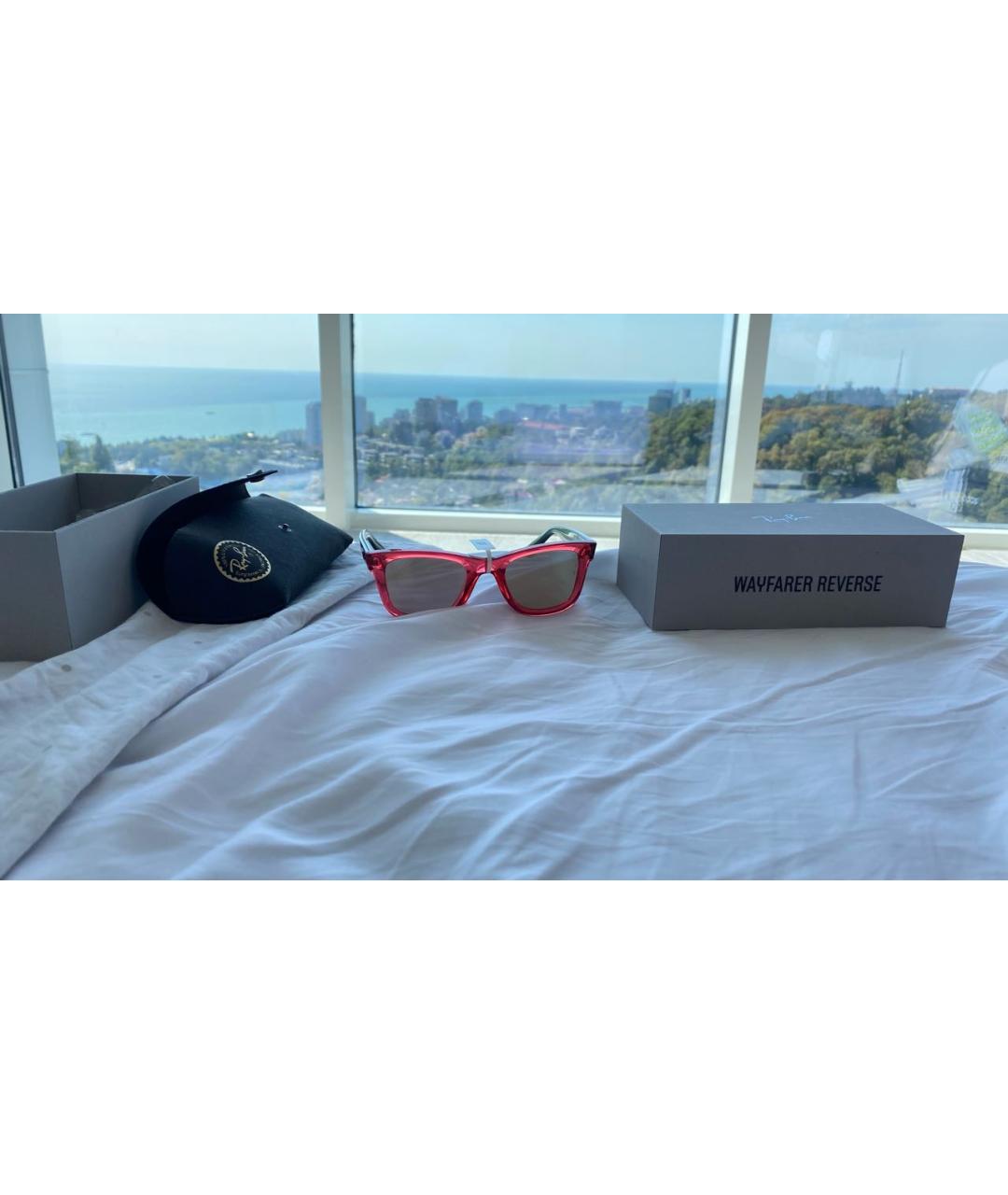 RAY BAN Розовые пластиковые солнцезащитные очки, фото 8