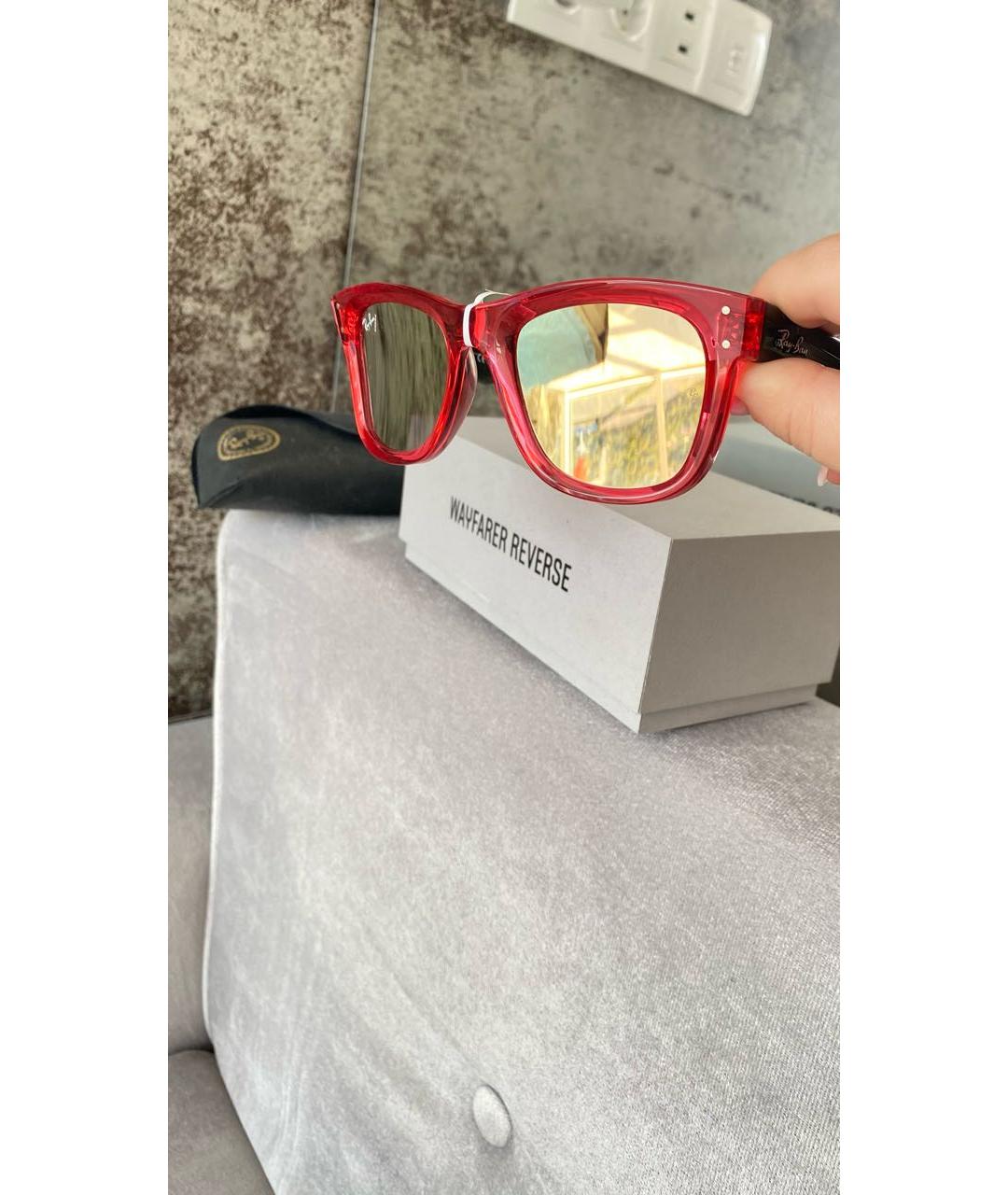 RAY BAN Розовые пластиковые солнцезащитные очки, фото 7