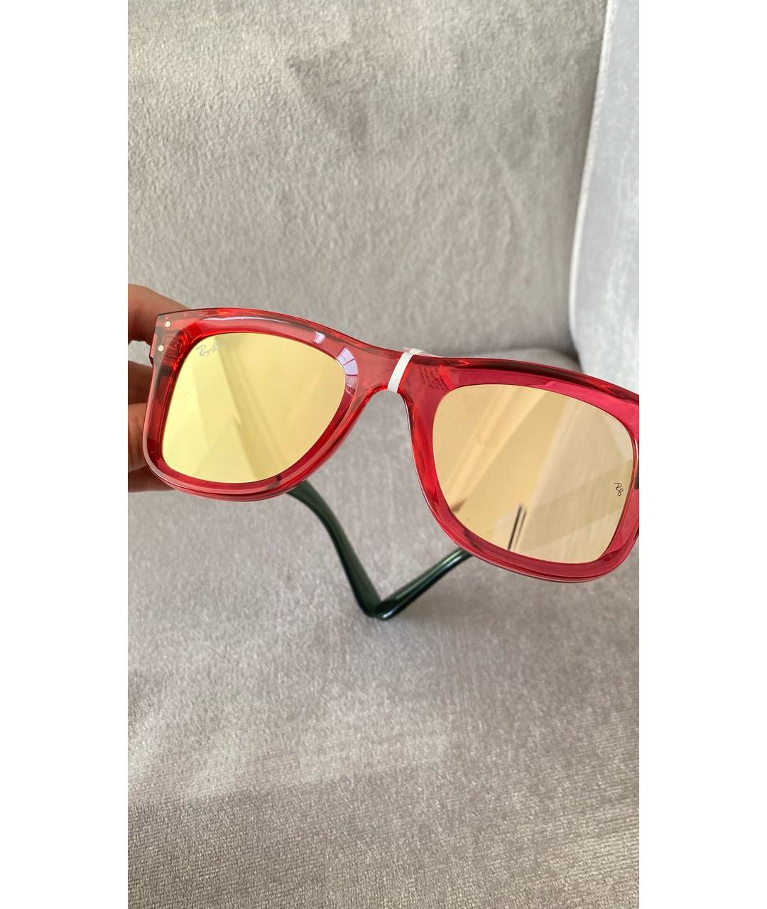RAY BAN Розовые пластиковые солнцезащитные очки, фото 4
