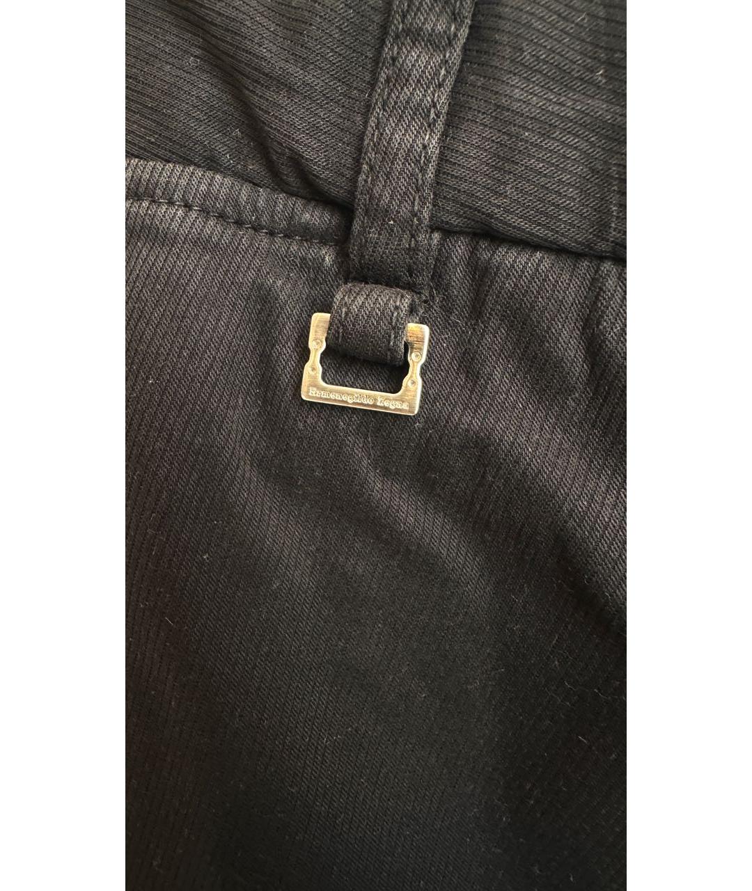 ZEGNA Черные хлопко-эластановые брюки чинос, фото 4