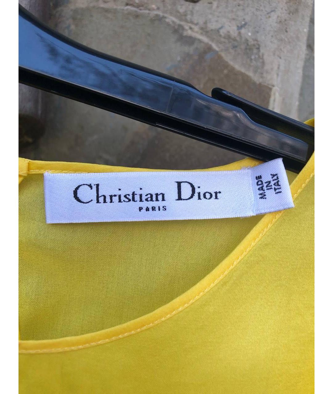 CHRISTIAN DIOR Желтая шелковая блузы, фото 3