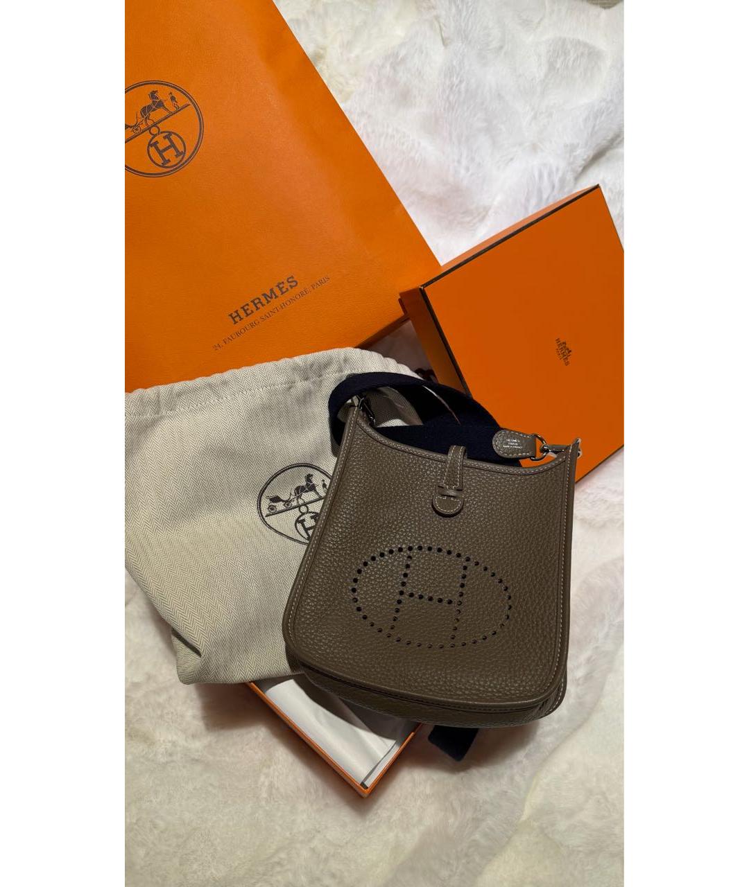 HERMES Коричневая кожаная сумка через плечо, фото 2