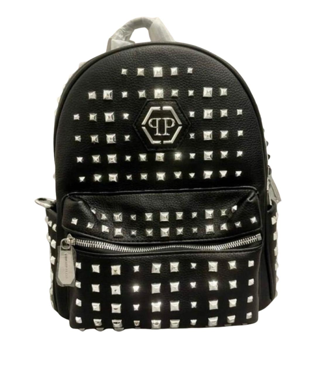 PHILIPP PLEIN Черный рюкзак из искусственной кожи, фото 1