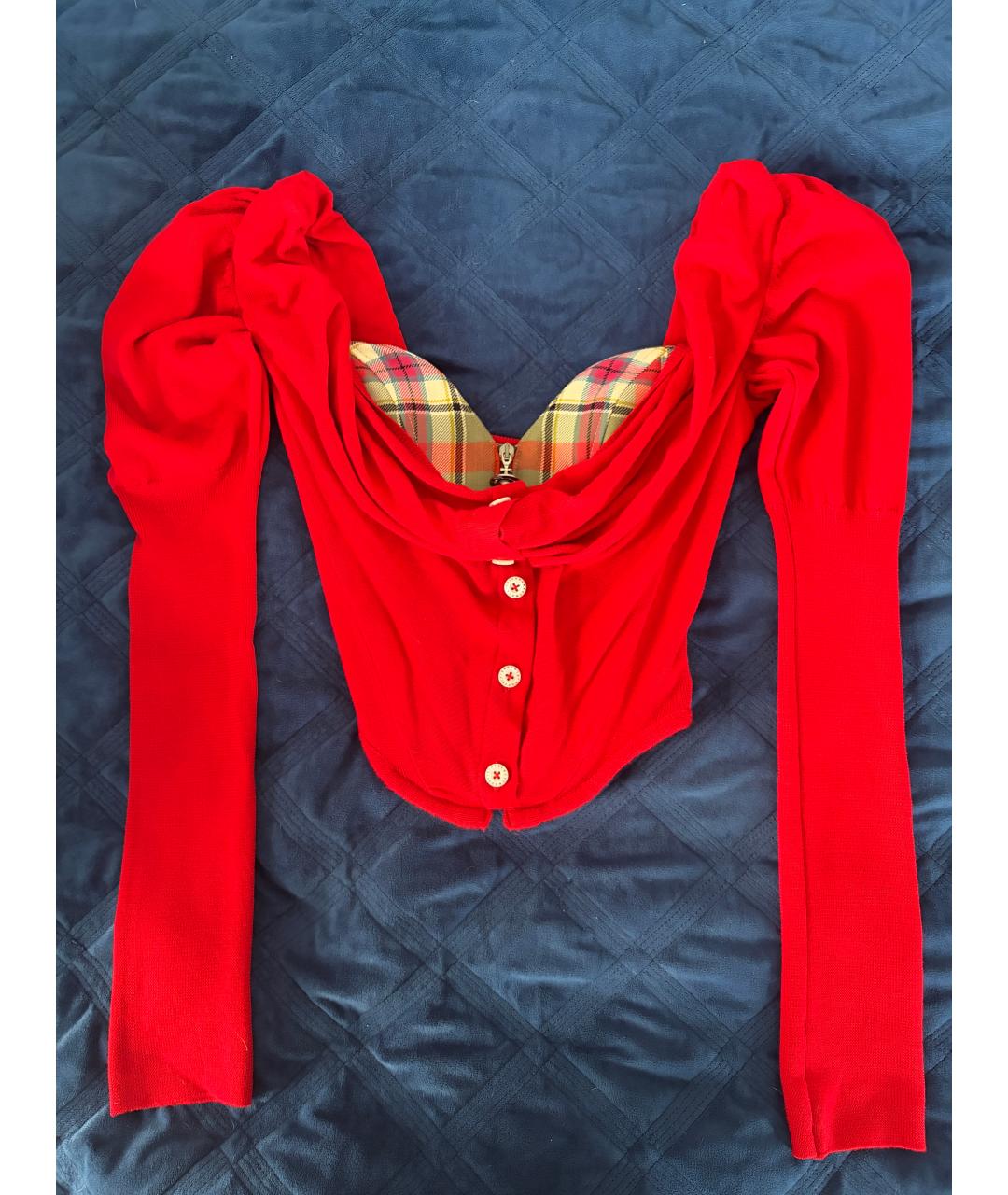 VIVIENNE WESTWOOD Красный шерстяной кардиган, фото 3