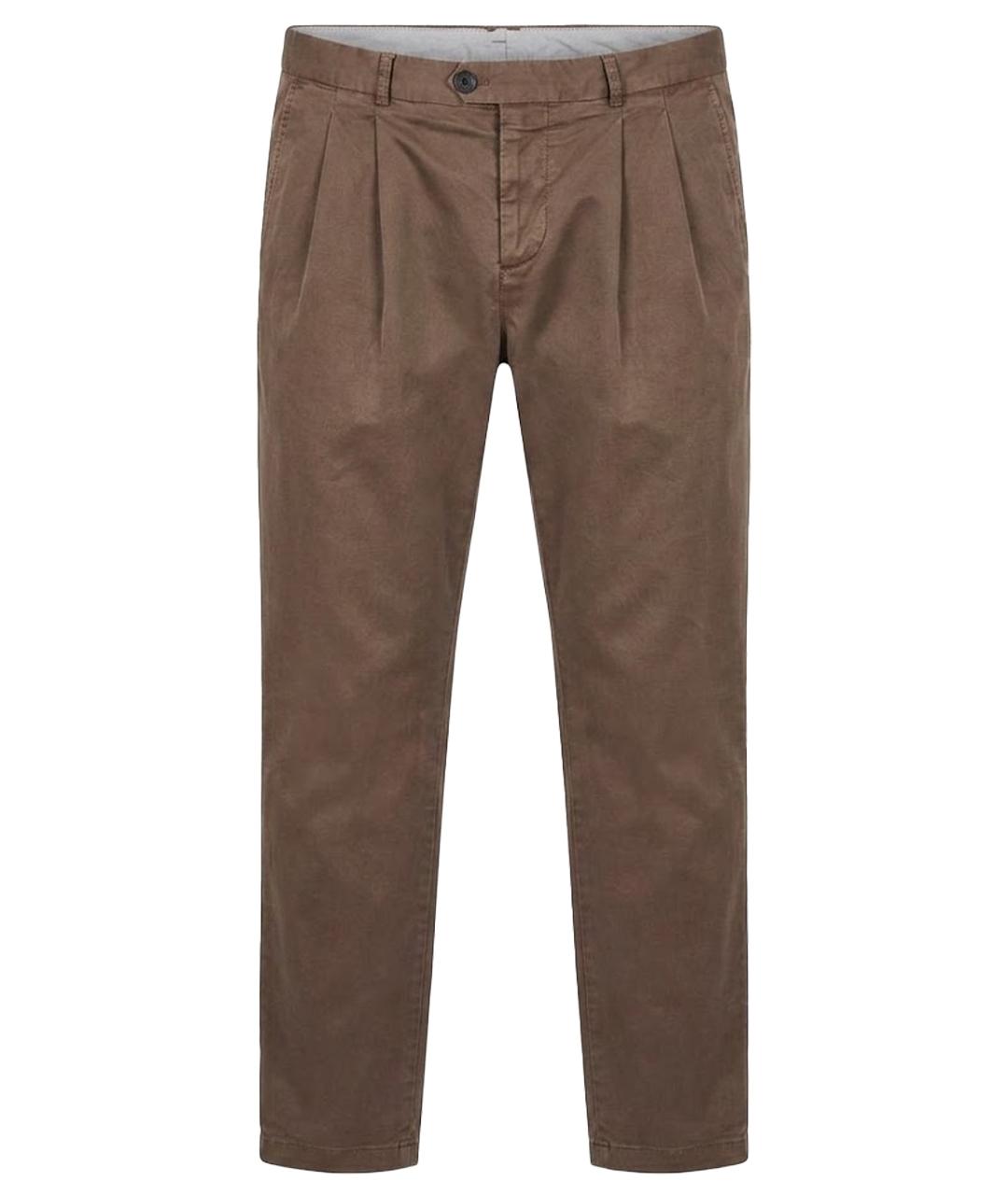 BRUNELLO CUCINELLI Коричневые хлопковые брюки чинос, фото 1