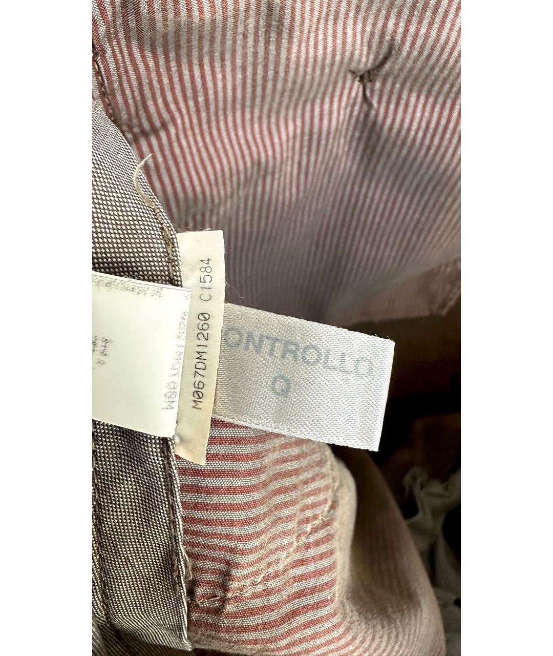 BRUNELLO CUCINELLI Коричневые хлопковые брюки чинос, фото 5