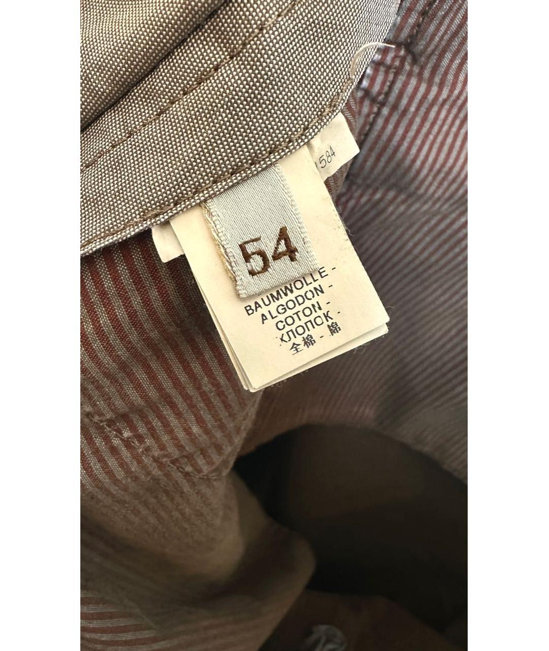 BRUNELLO CUCINELLI Коричневые хлопковые брюки чинос, фото 4