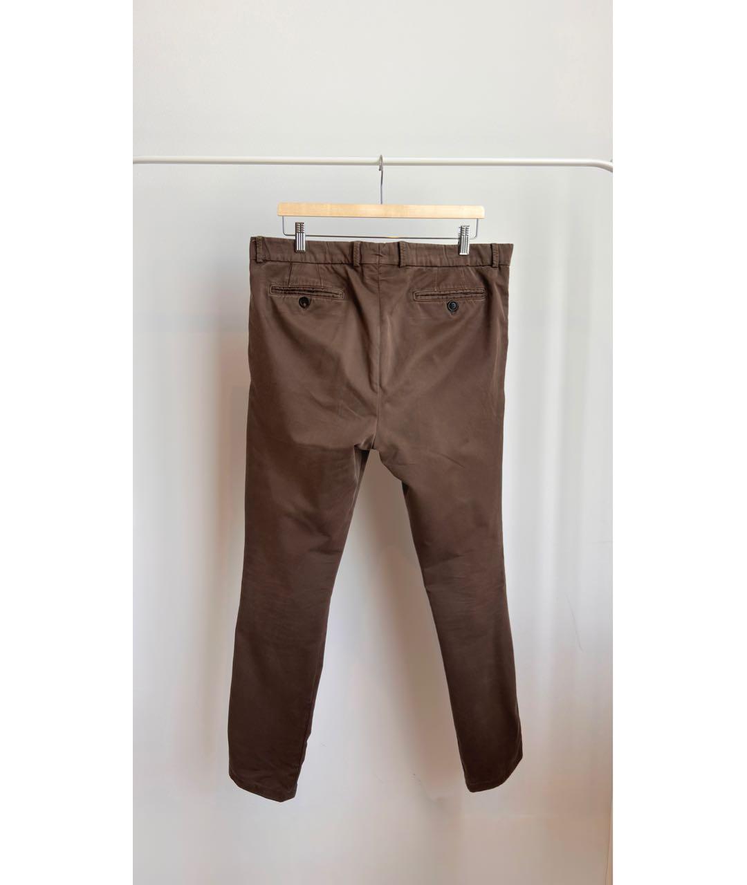 BRUNELLO CUCINELLI Коричневые хлопковые брюки чинос, фото 2
