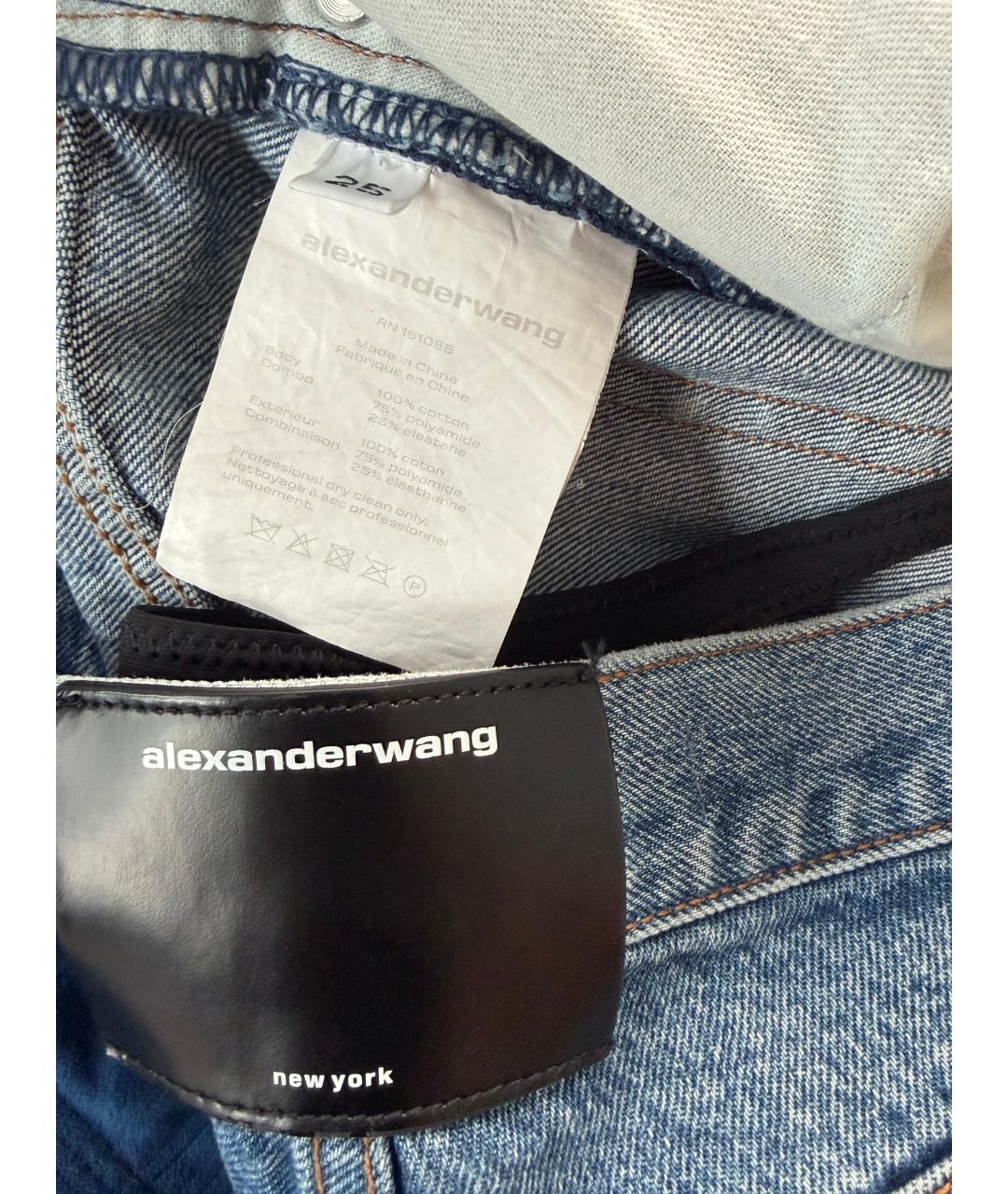 ALEXANDER WANG Голубые хлопковые прямые джинсы, фото 4