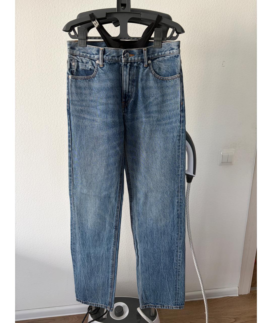 ALEXANDER WANG Голубые хлопковые прямые джинсы, фото 2
