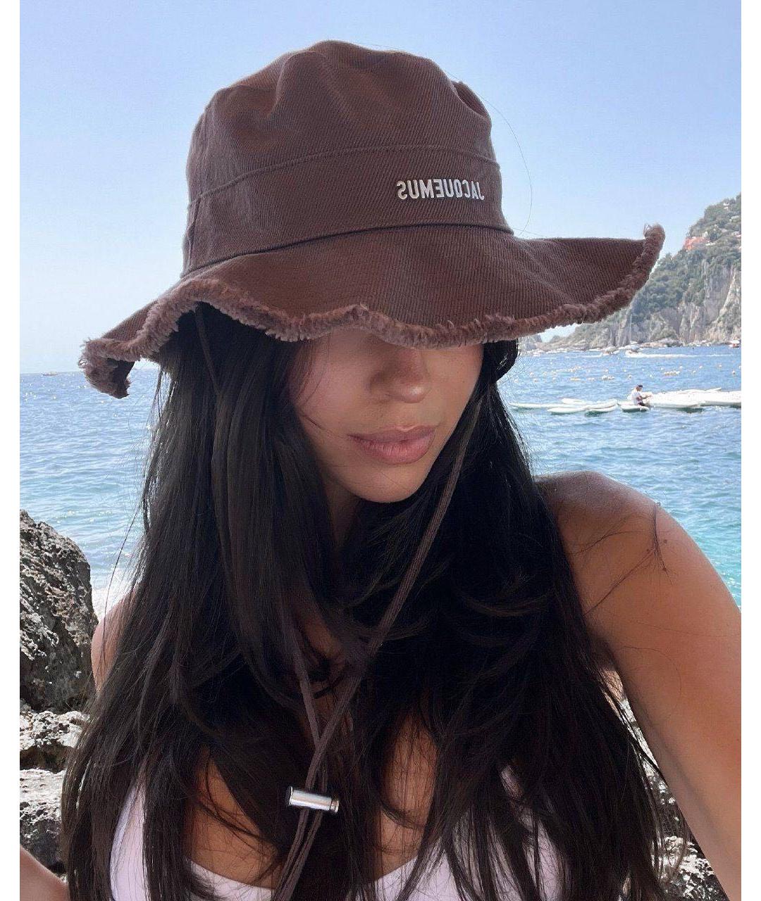 JACQUEMUS Коричневая хлопковая панама, фото 7