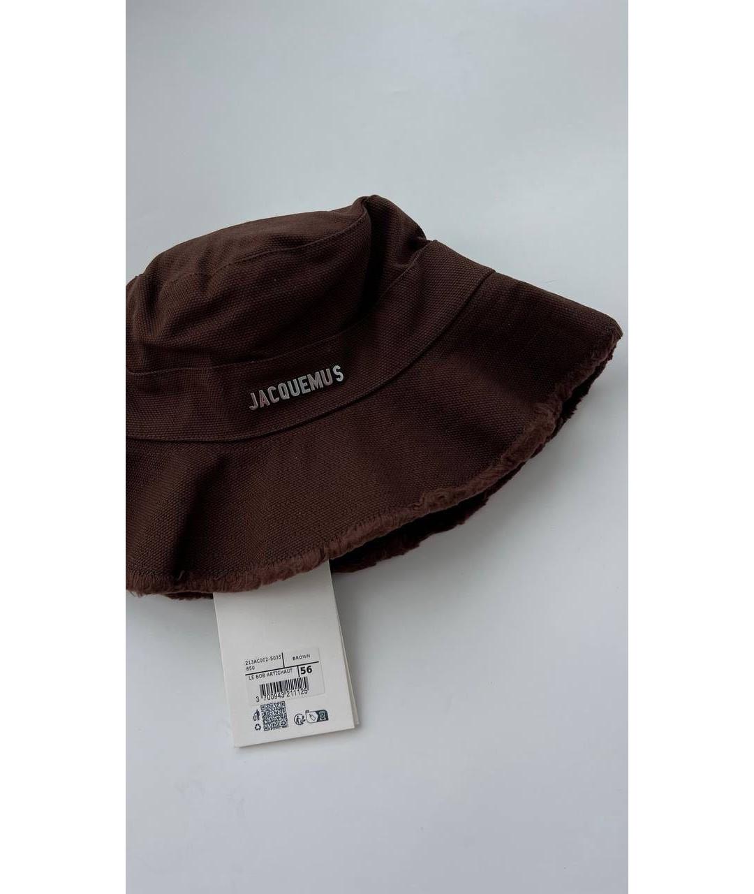 JACQUEMUS Коричневая хлопковая панама, фото 3