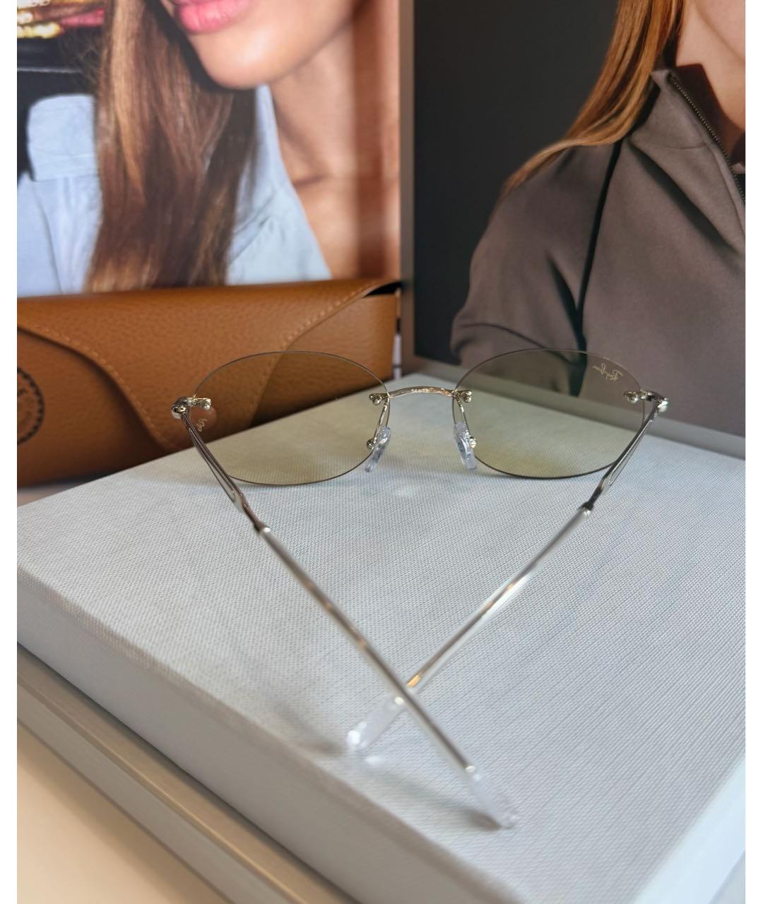 RAY BAN Золотые металлические солнцезащитные очки, фото 6