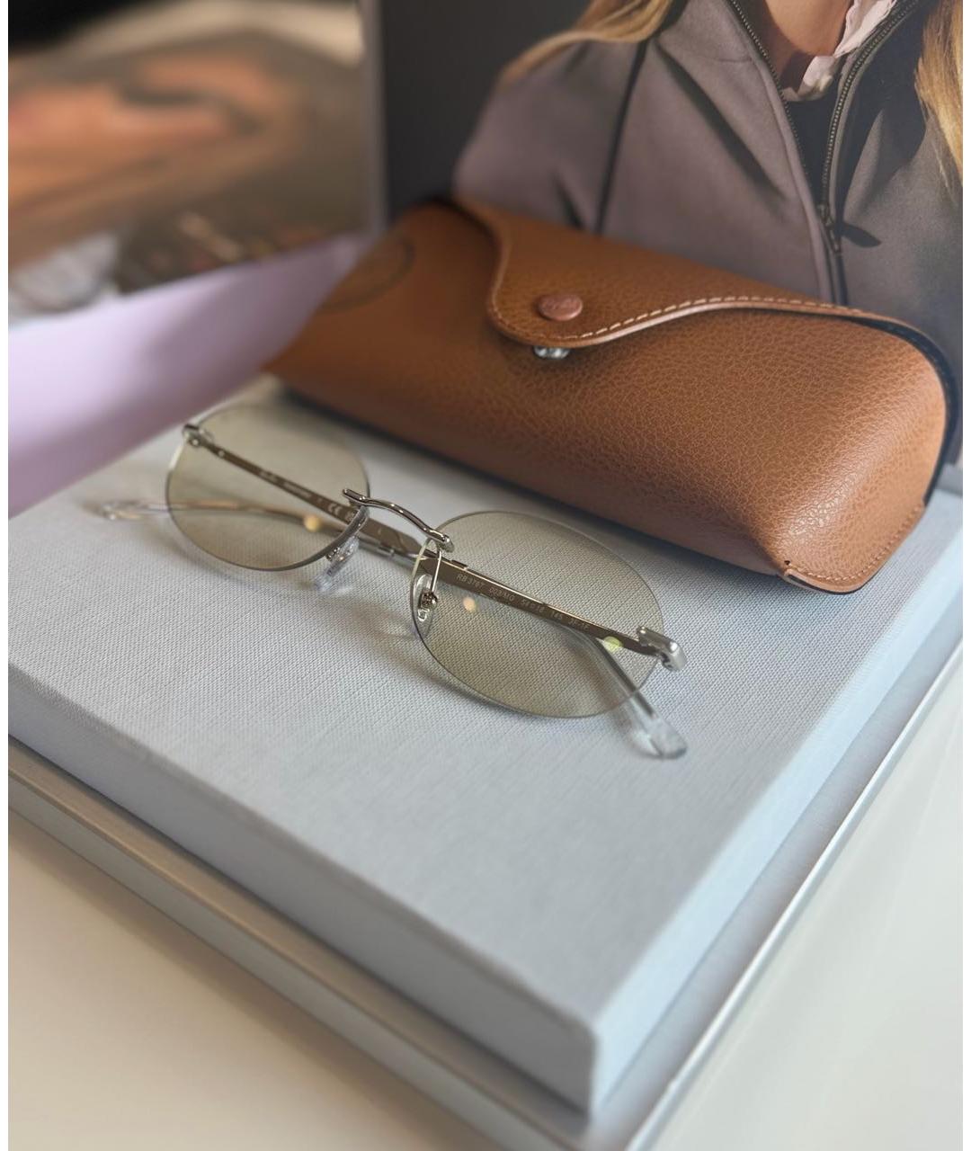 RAY BAN Золотые металлические солнцезащитные очки, фото 4