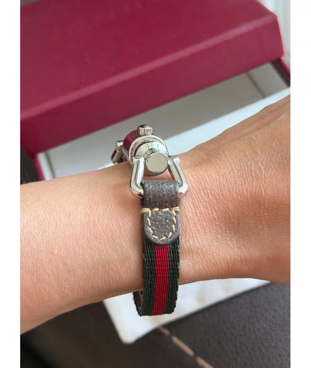GUCCI Зеленый кожаный браслет, фото 7