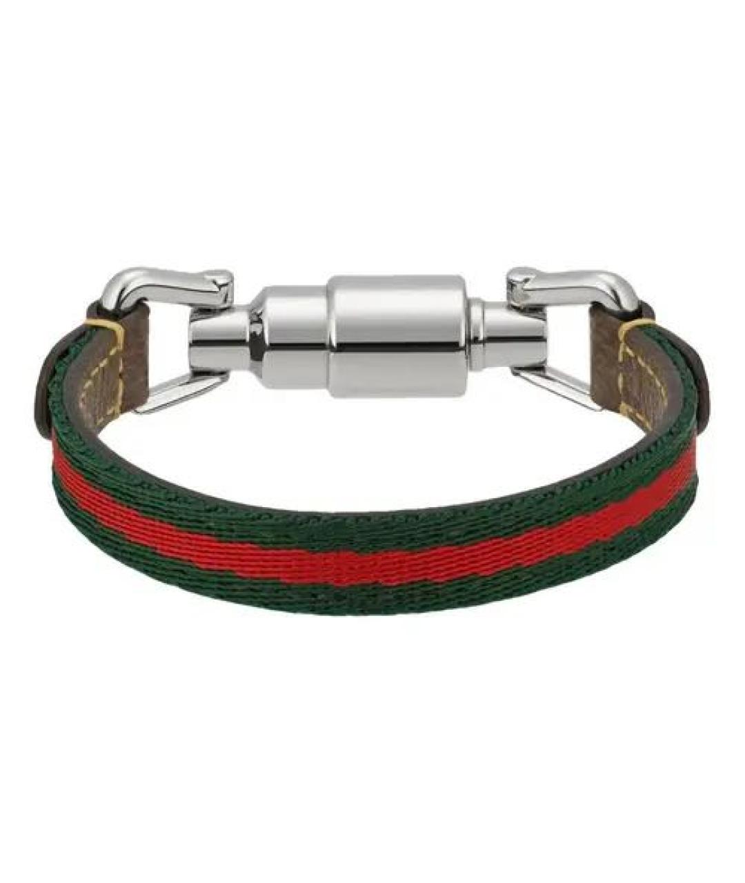 GUCCI Зеленый кожаный браслет, фото 1
