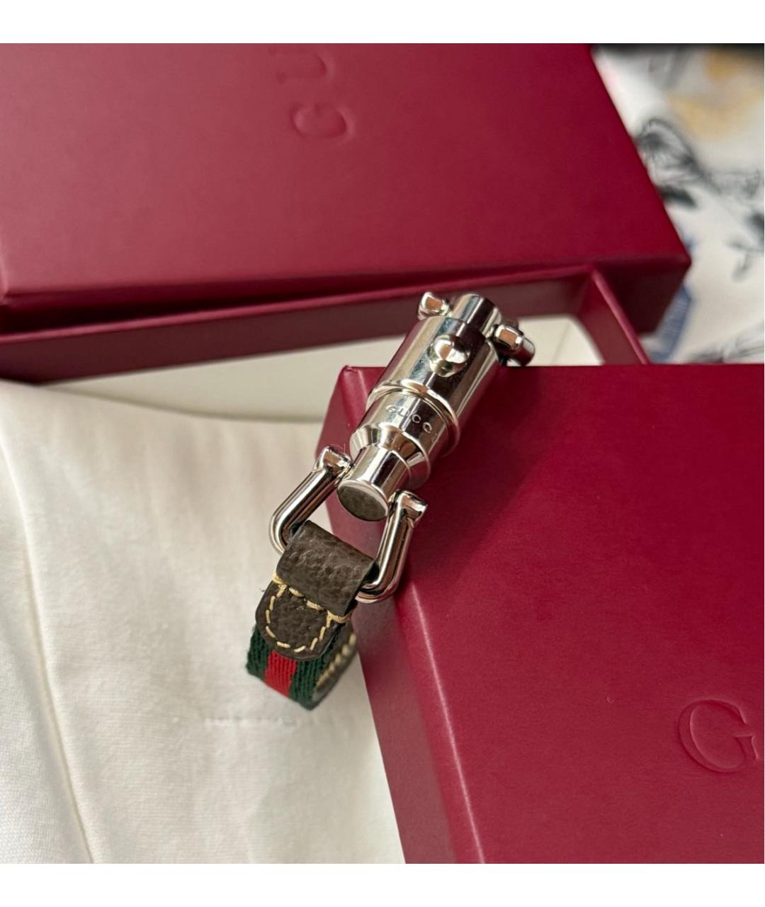 GUCCI Зеленый кожаный браслет, фото 3