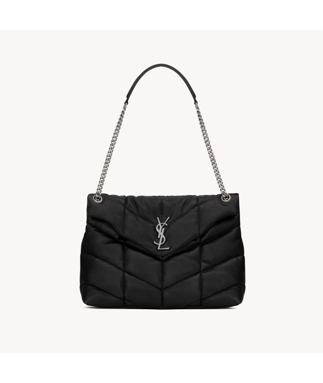SAINT LAURENT Черная кожаная сумка через плечо, фото 5