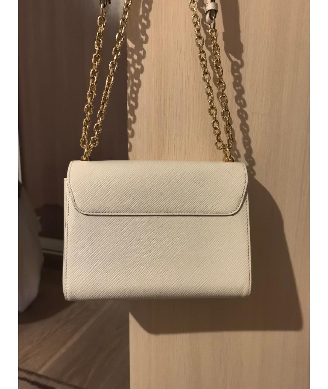 LOUIS VUITTON Белая кожаная сумка через плечо, фото 2