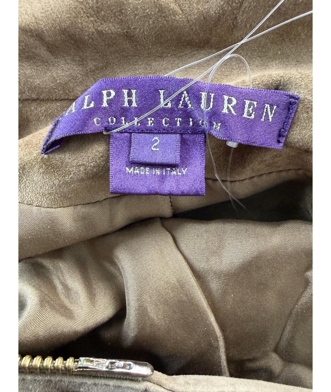 RALPH LAUREN Хаки замшевая куртка, фото 6