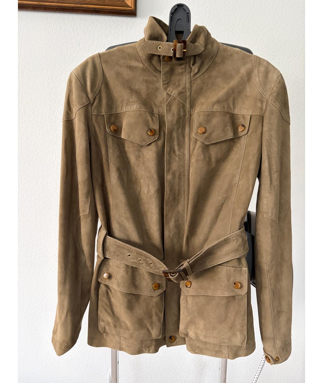 RALPH LAUREN Хаки замшевая куртка, фото 2