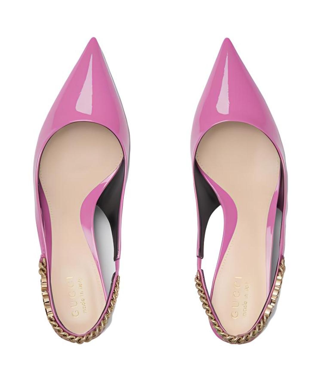 GUCCI Розовые кожаные туфли, фото 4