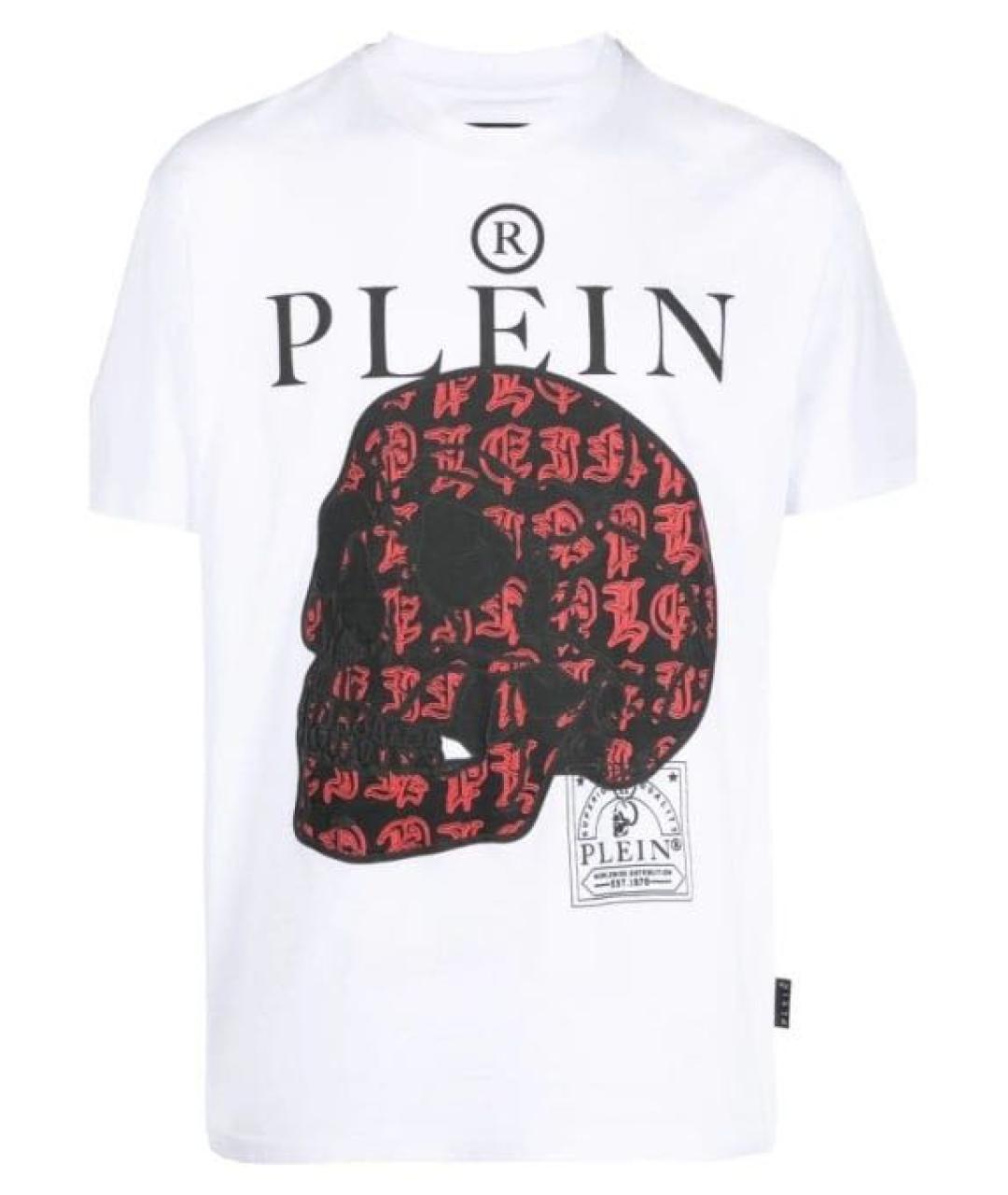 PHILIPP PLEIN Белая хлопковая футболка, фото 7