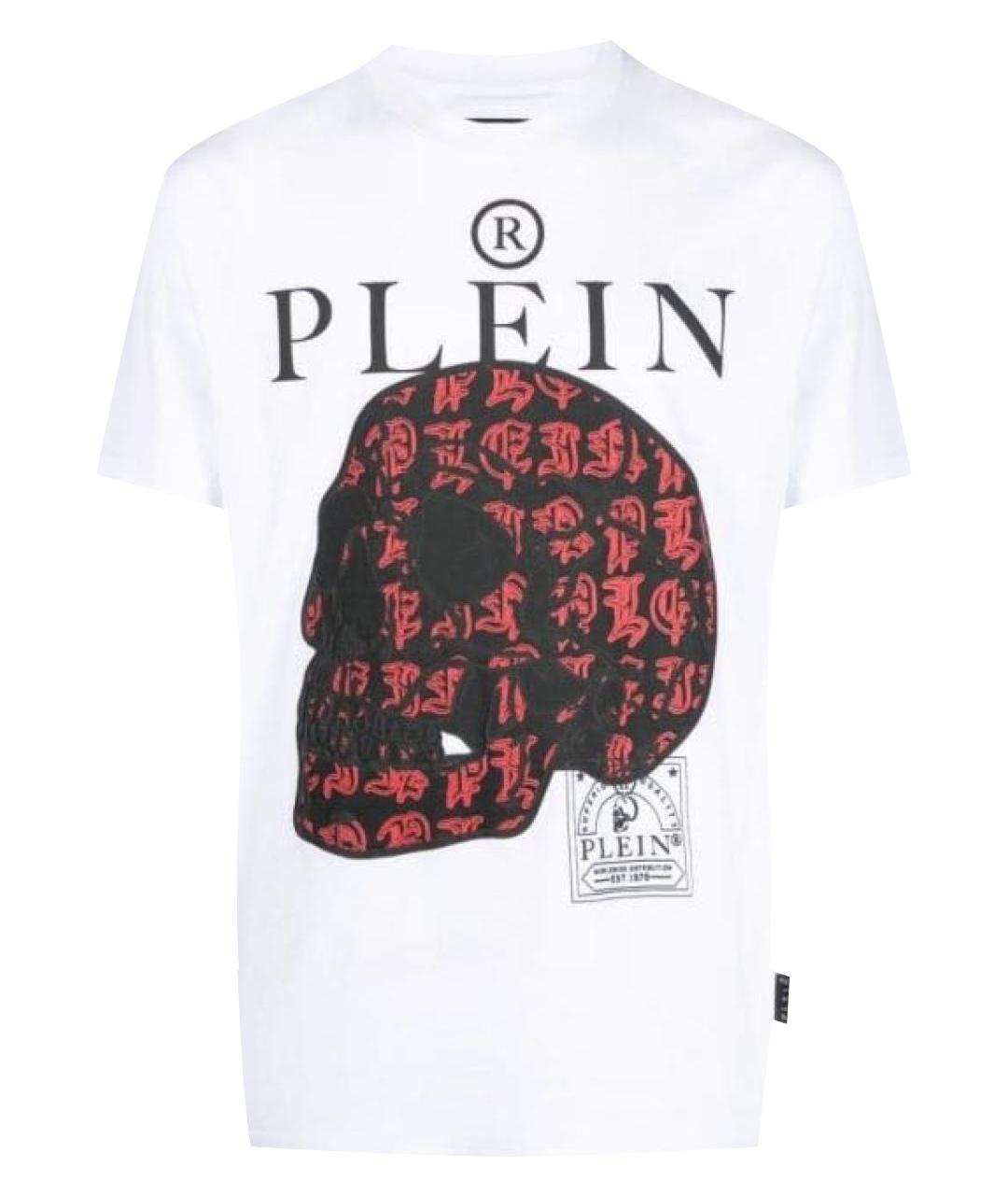 PHILIPP PLEIN Белая хлопковая футболка, фото 1