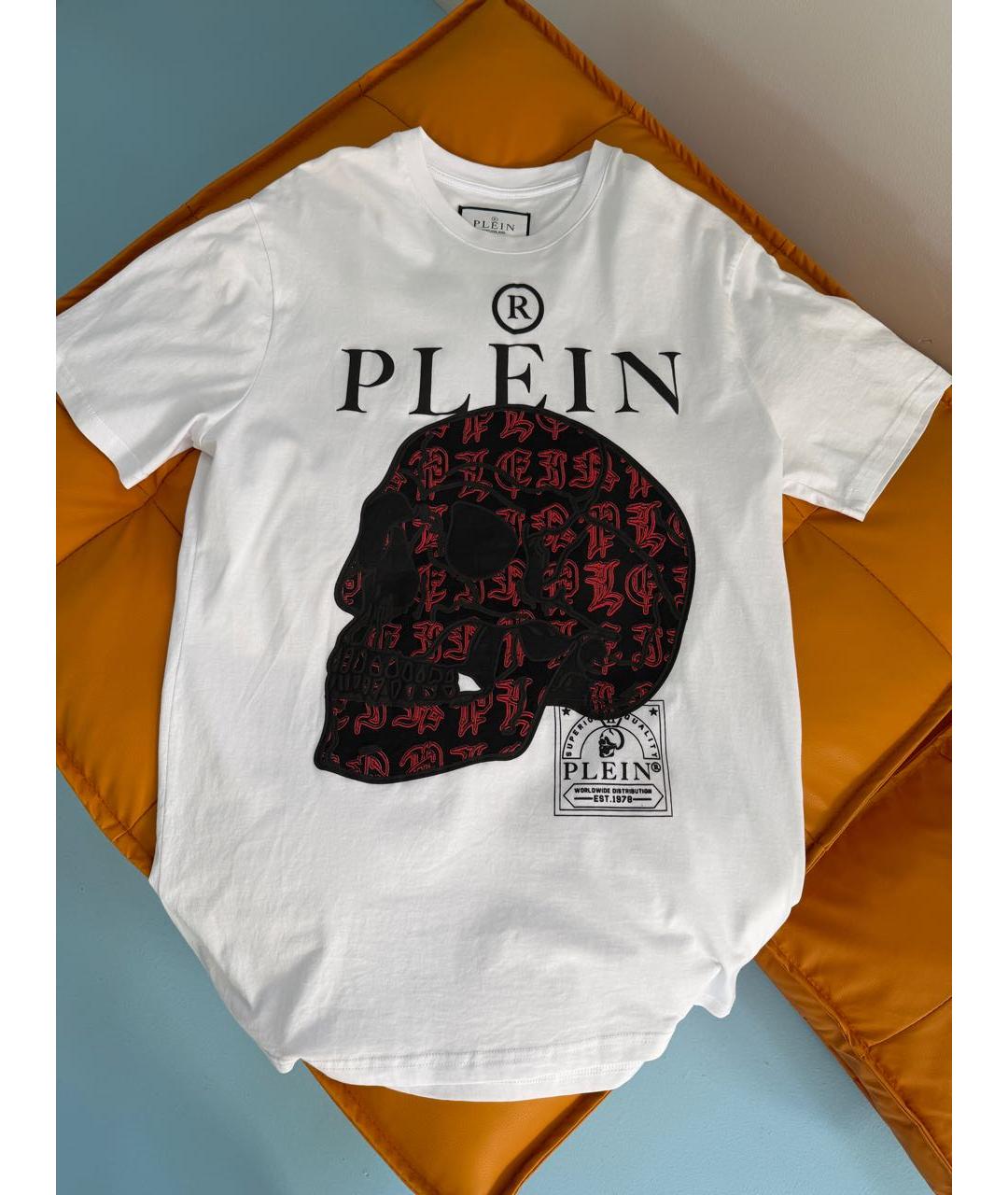 PHILIPP PLEIN Белая хлопковая футболка, фото 2