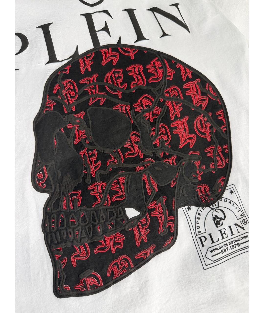 PHILIPP PLEIN Белая хлопковая футболка, фото 5