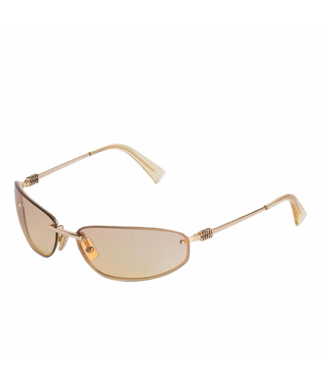 MIU MIU Желтые металлические солнцезащитные очки, фото 1