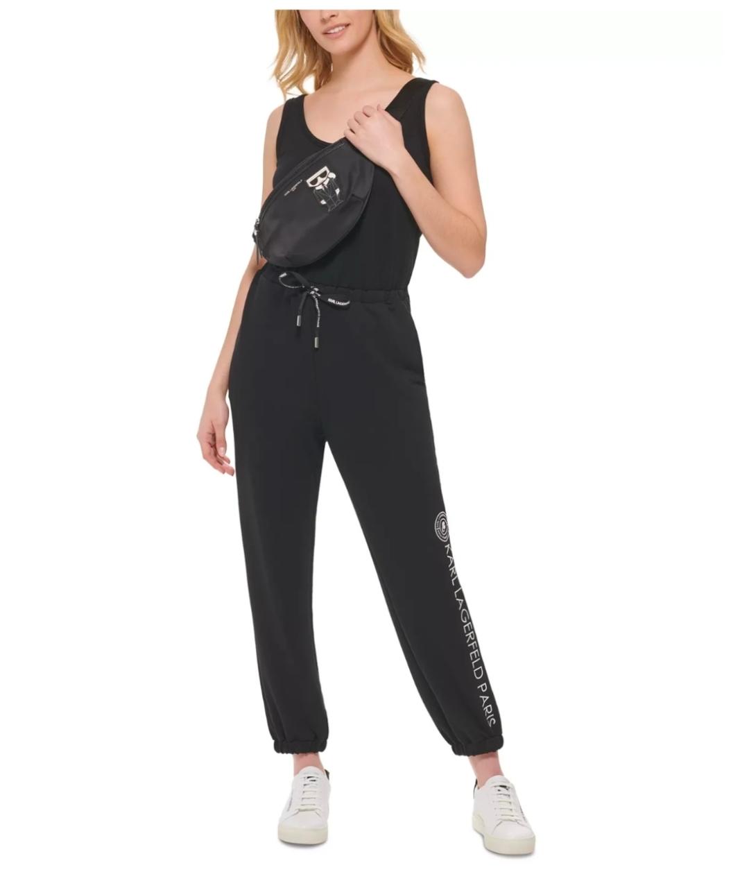 KARL LAGERFELD Черная синтетическая поясная сумка, фото 3