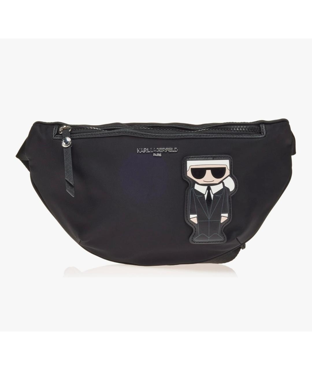 KARL LAGERFELD Черная синтетическая поясная сумка, фото 8