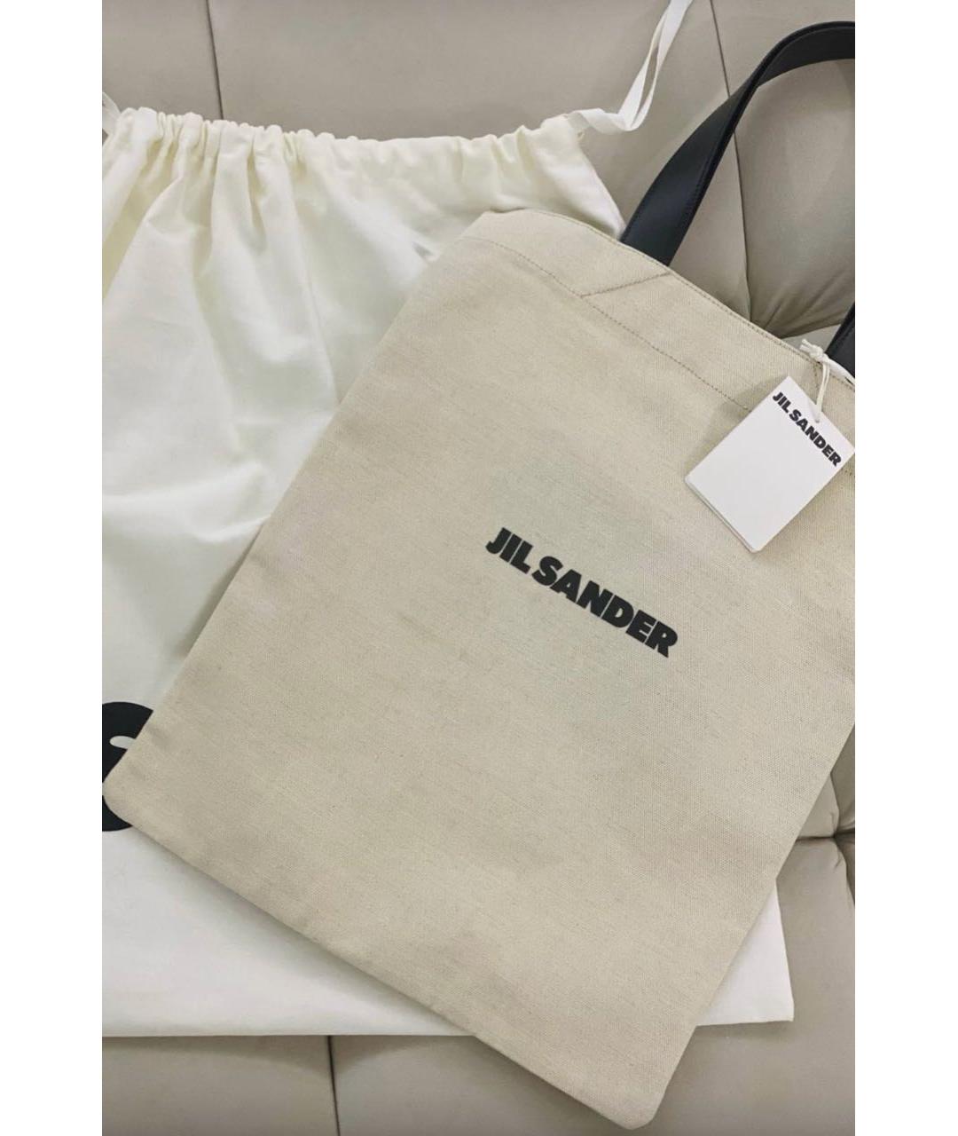 JIL SANDER Бежевая хлопковая сумка тоут, фото 7