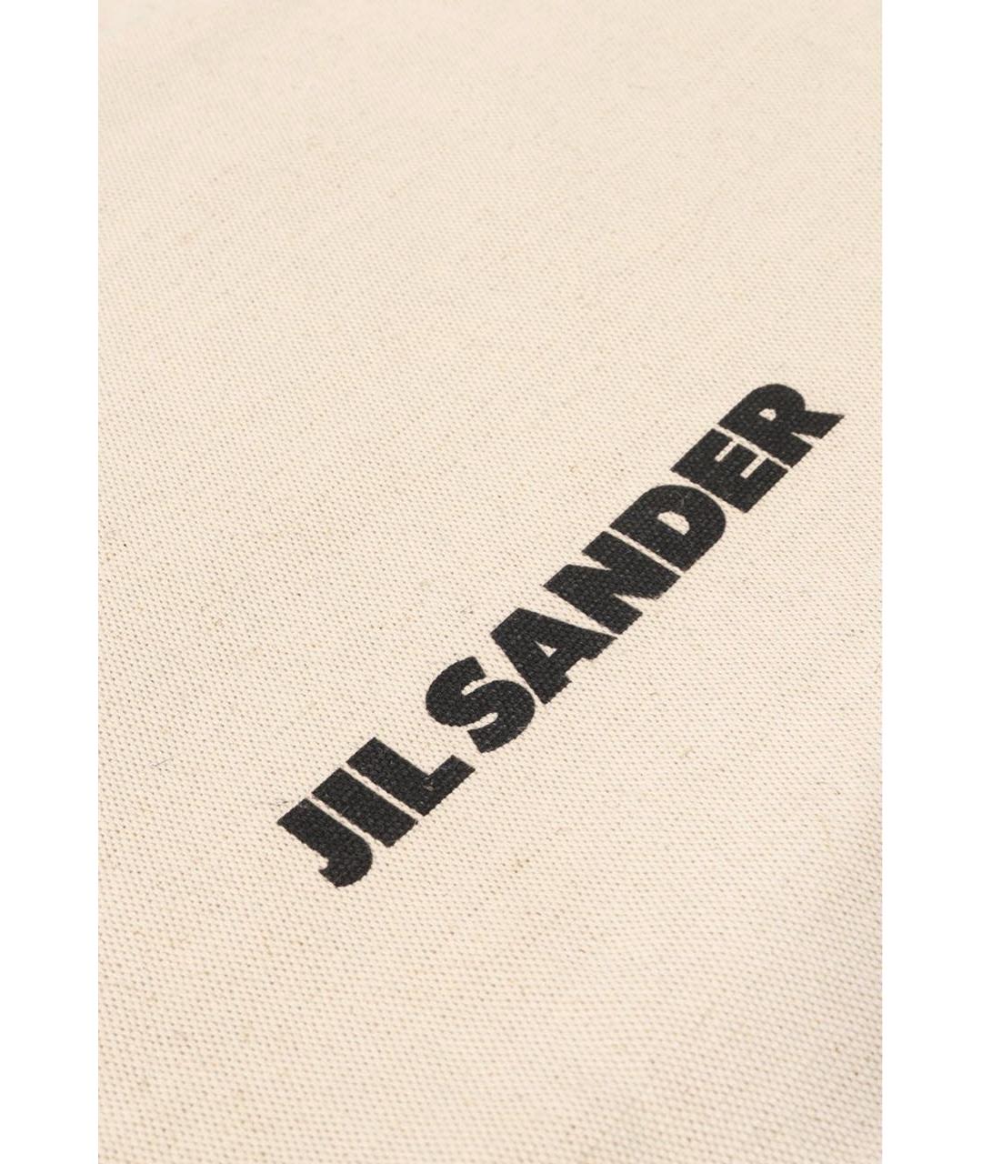 JIL SANDER Бежевая хлопковая сумка тоут, фото 6