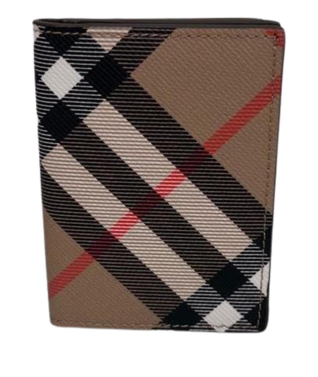 BURBERRY Бежевый кожаный кардхолдер, фото 1