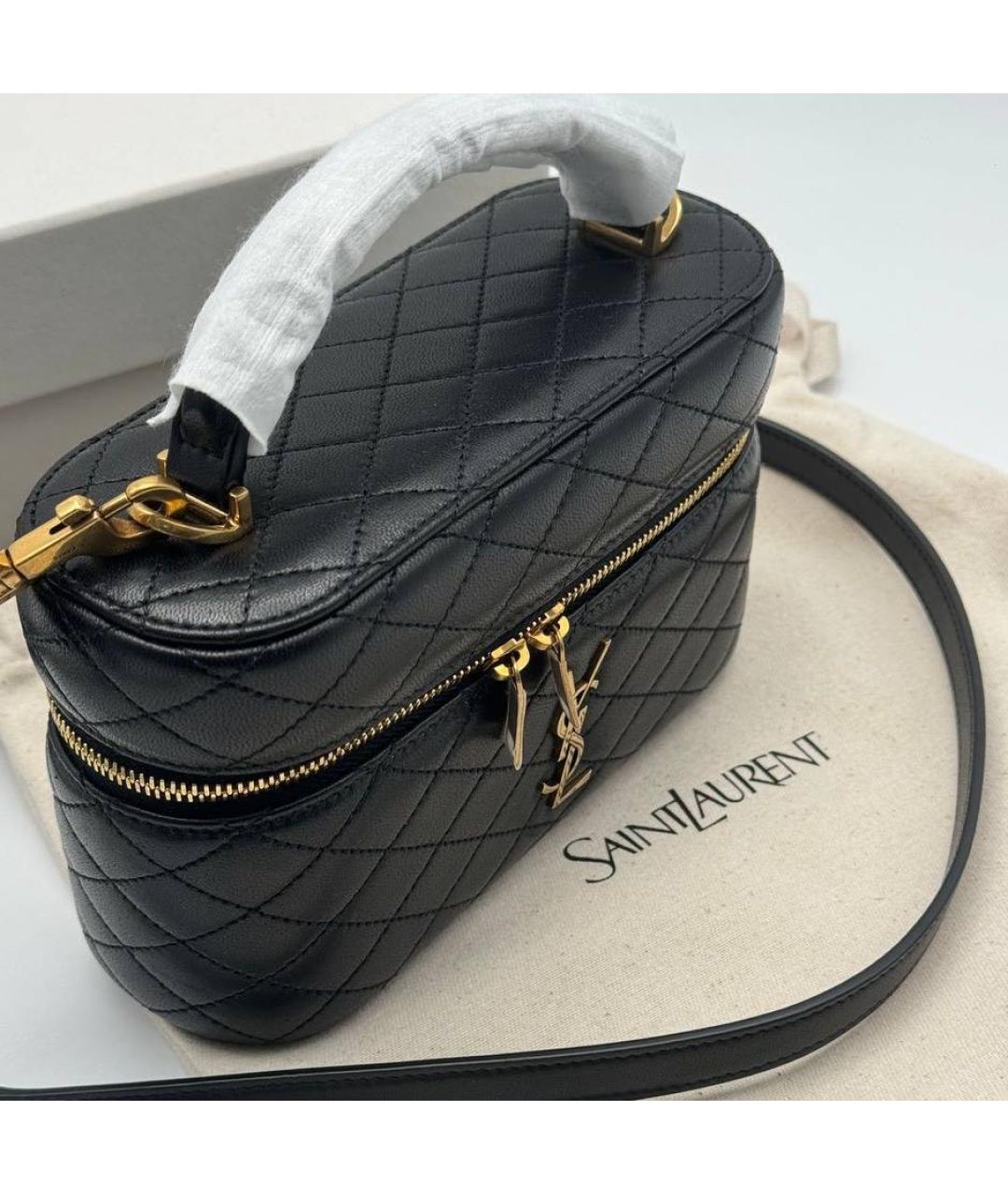 SAINT LAURENT Черная кожаная сумка через плечо, фото 7