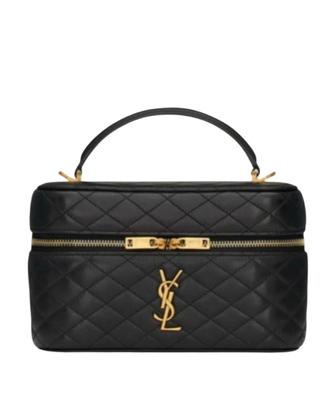 SAINT LAURENT Черная кожаная сумка через плечо, фото 1