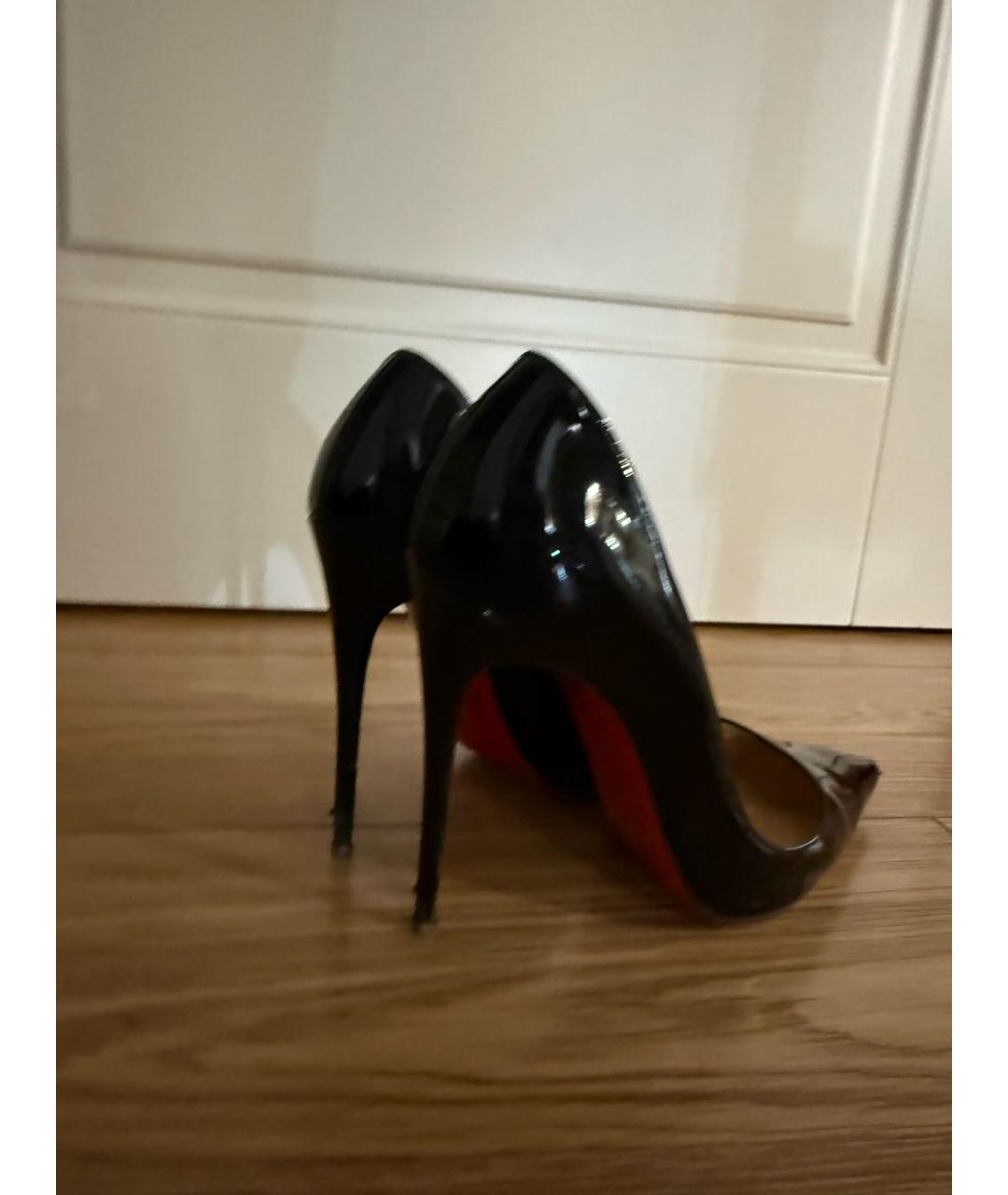 CHRISTIAN LOUBOUTIN Черные кожаные туфли, фото 6