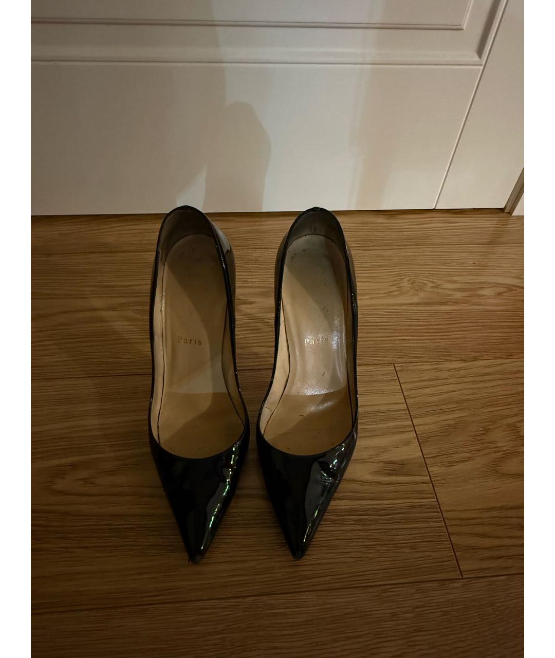 CHRISTIAN LOUBOUTIN Черные кожаные туфли, фото 4