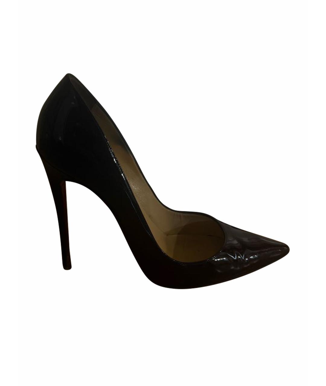 CHRISTIAN LOUBOUTIN Черные кожаные туфли, фото 1