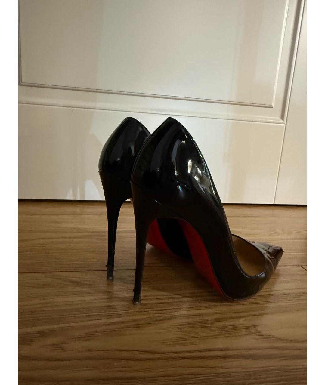 CHRISTIAN LOUBOUTIN Черные кожаные туфли, фото 5
