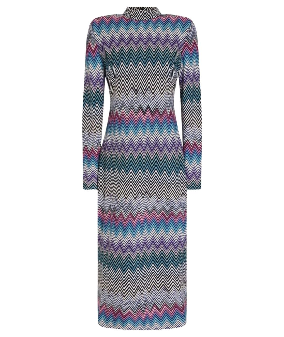 MISSONI Мульти шерстяное коктейльное платье, фото 1