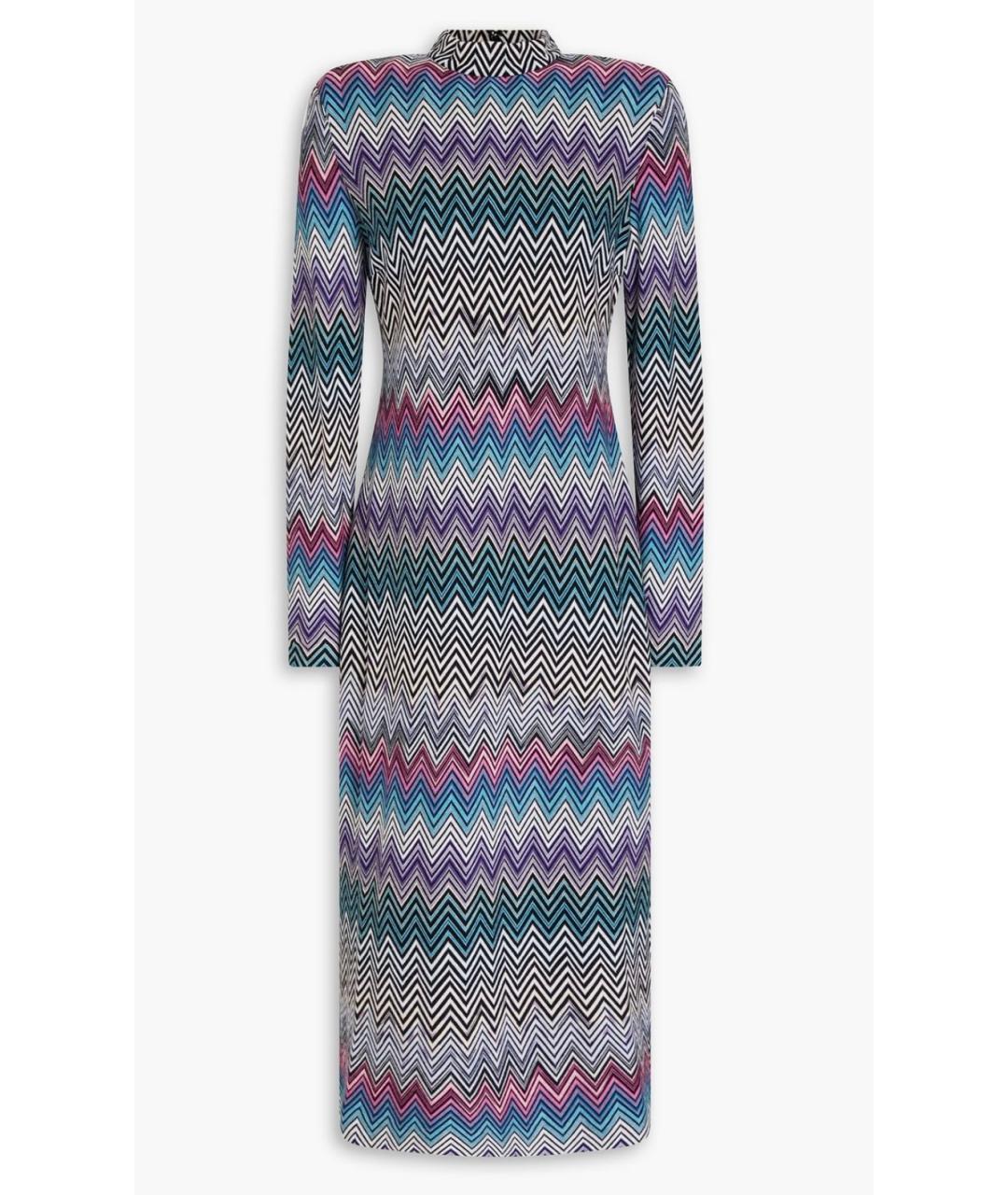 MISSONI Мульти шерстяное коктейльное платье, фото 4
