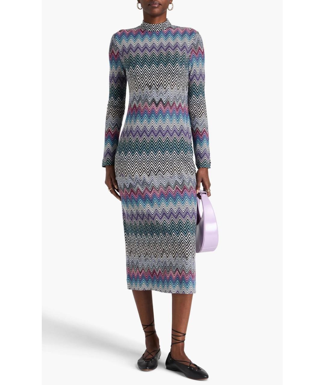 MISSONI Мульти шерстяное коктейльное платье, фото 2