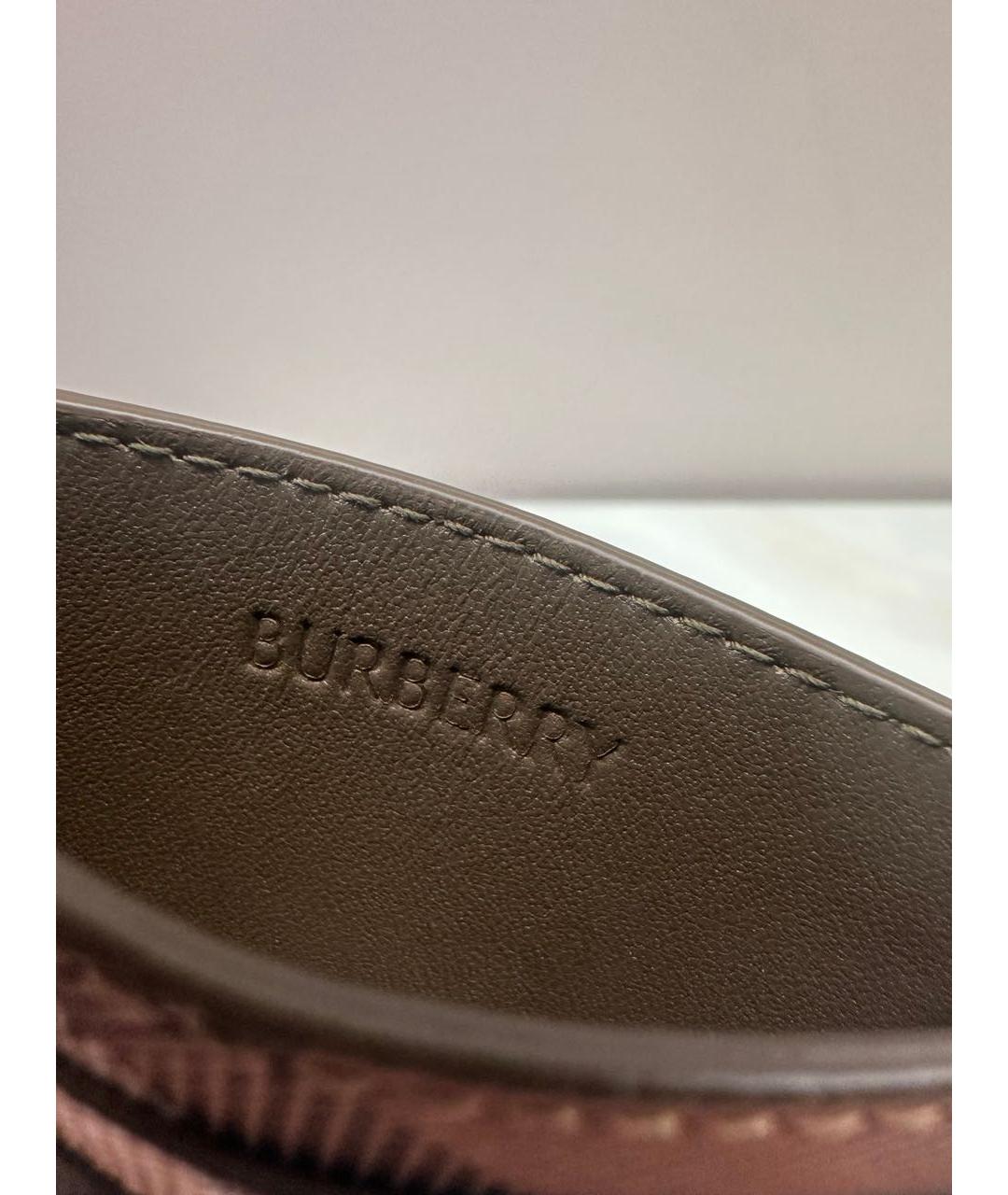 BURBERRY Бежевый кожаный кардхолдер, фото 5