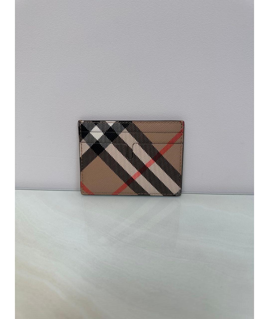 BURBERRY Бежевая кожаная визитница, фото 9