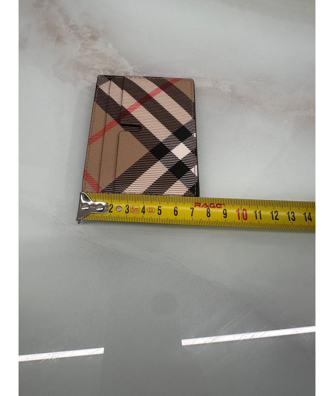 BURBERRY Бежевая кожаная визитница, фото 7