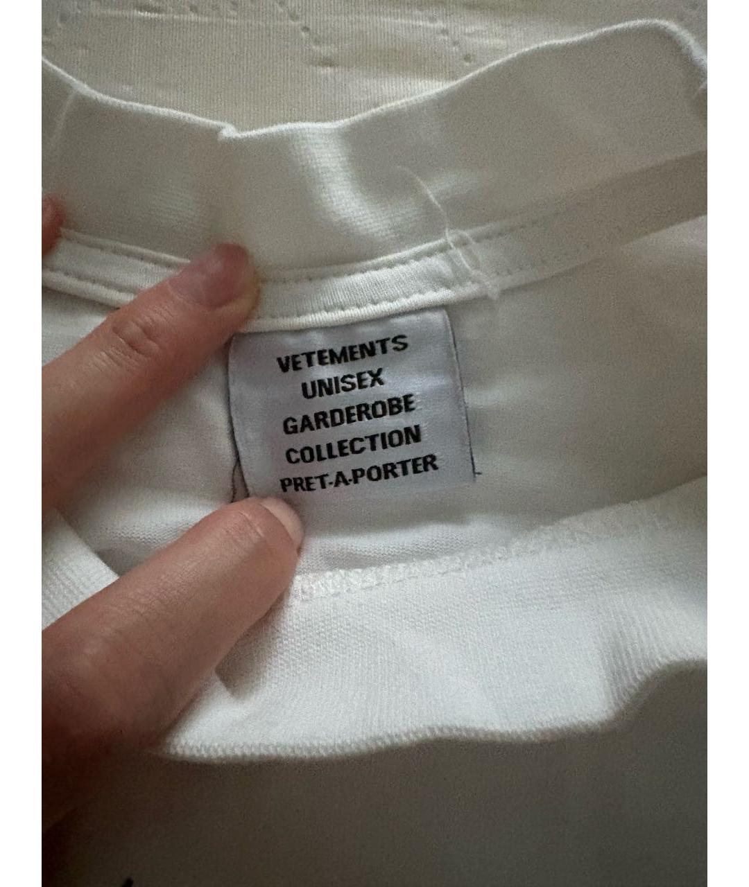VETEMENTS Белая хлопковая футболка, фото 3